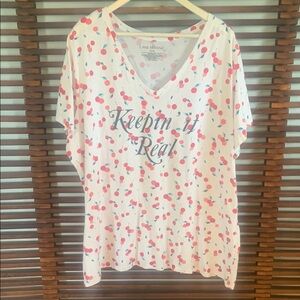 Lane Bryant Cherry Pattern Graphic Tee